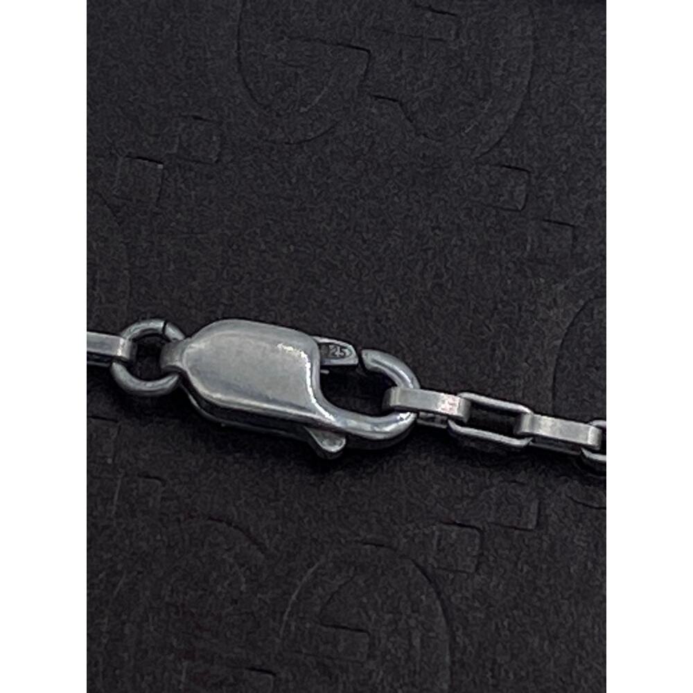 Authentic Gucci Pendant Necklace Mark Plate Rectangle Silver 16" - Picture 8 of 9